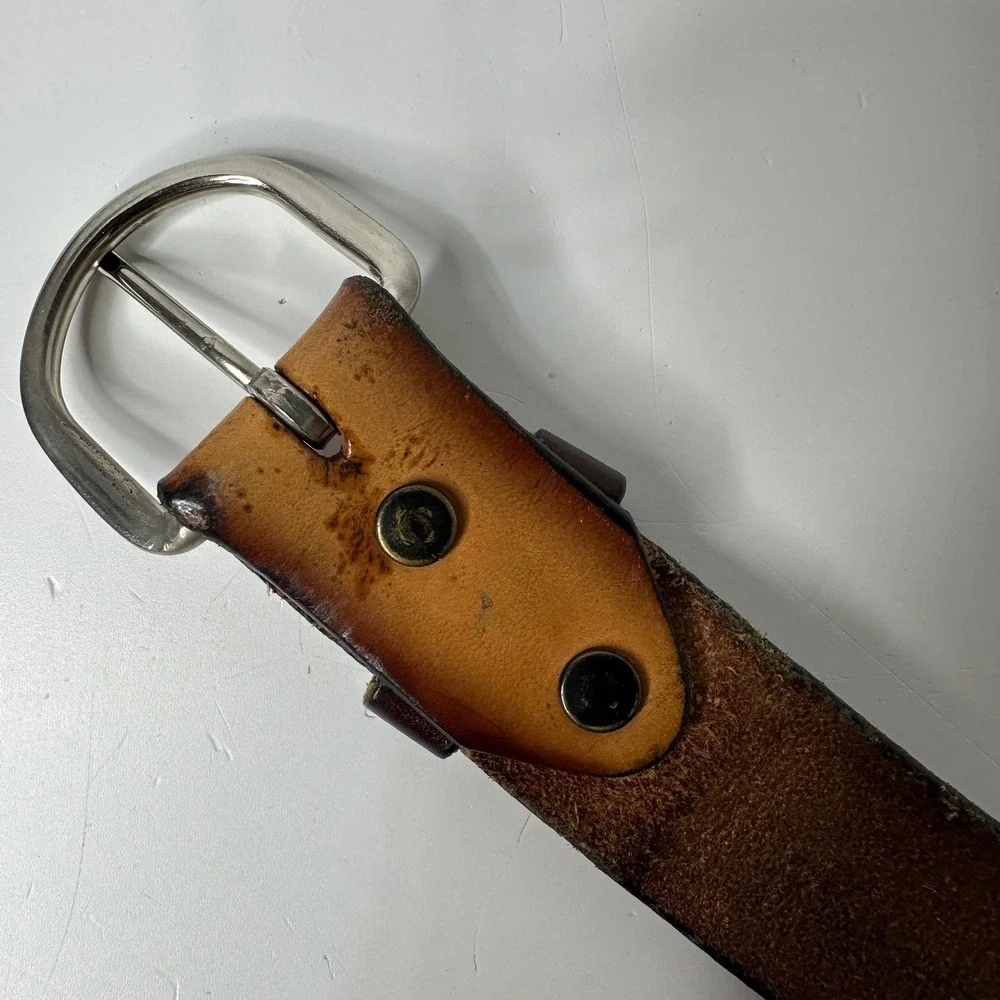 Vintage‎ Tooled Leather Wildlife Fishing Bass Scene Belt Cowboy Western Size 42?